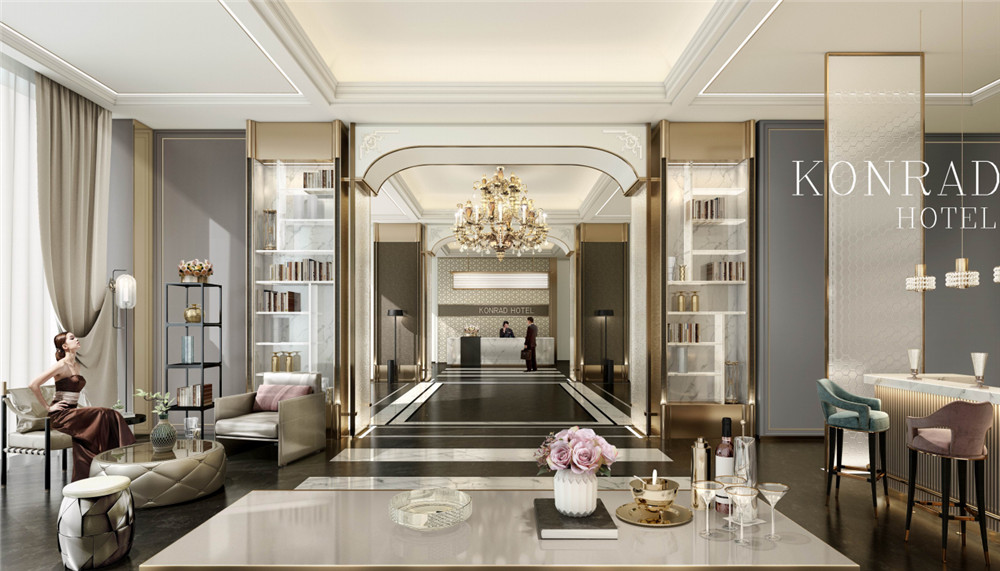 安陽港麗商務(wù)酒店大廳裝修設(shè)計(jì)方案