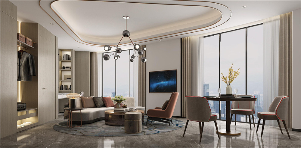 駐馬店錦曼精品商務(wù)酒店套房客廳裝修設(shè)計(jì)方案