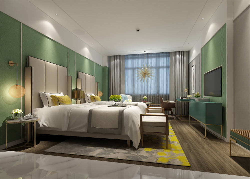 陜西華陽國際飯店五星級酒店客房裝修設(shè)計效果圖